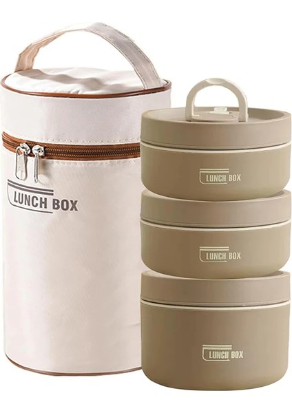 Taşınabilir Yalıtımlı Yemek Öğle Yemeği Kutusu Seti Termal Öğle Yemeği Kutusu 3 Ayrı Istife Edilebilir Öğle Yemeği Kutusu Yetişkin Çocuklar Için (Yurt Dışından)