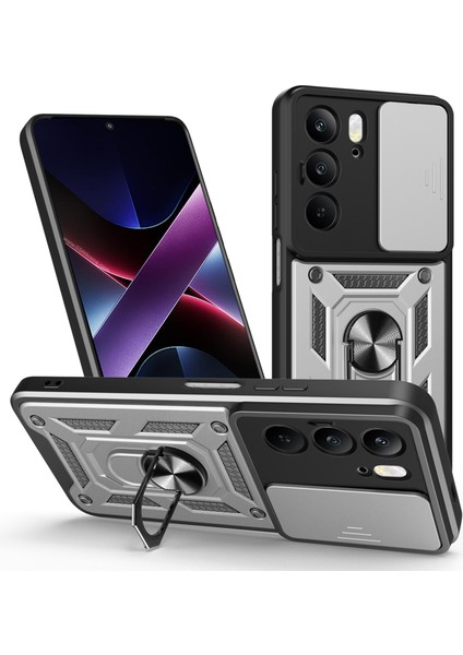 Realme C75 Pc Kılıfı + Kayar Kamera Kapağı ve Destekli Tpu Telefon Kılıfı (Yurt Dışından)