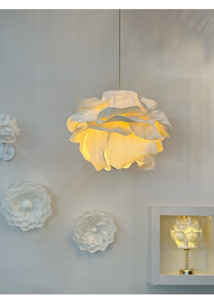 Modern Eva Anemon Krem Tasarım Sarkıt Avize