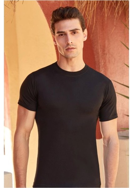 Berrak 5'li Sıfır Yaka %100 Pamuk Kısa Kollu Erkek Fanila - Atlet