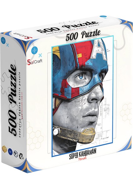 500 Parça Puzzle Süper Kahraman Fantastik Teknik Şema Detaylı