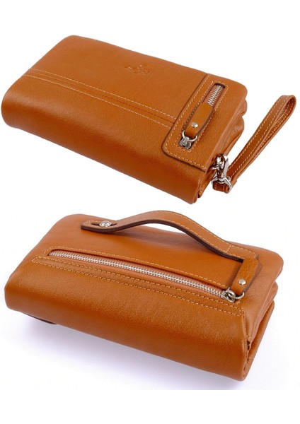 Kahverengi Hakiki Dana Deri Erkek Portföy El Çantası, Şık ve Kullanışlı Tasarım