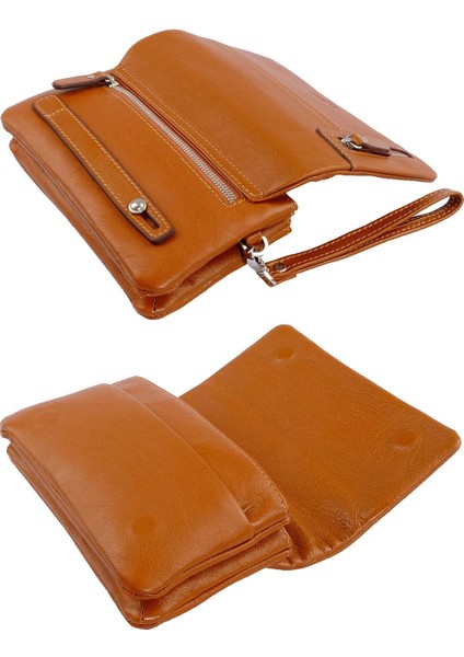 Kahverengi Hakiki Dana Deri Erkek Portföy El Çantası, Şık ve Kullanışlı Tasarım