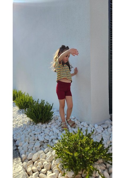 Çizgili T-Shirt ve Bisikletçi Tayt