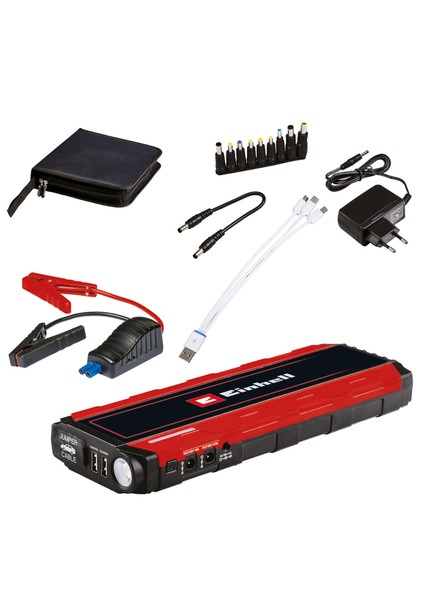 Akü Takviye-Powerbank CE-JS 18/1 (12 V, takviye, güç bankası, LiPo pil 3x6000 mAh, LED şarj durumu göstergesi, LED lamba, 12V/300A takviye, USB Micro/Mini/Type C dahil) - 1091531