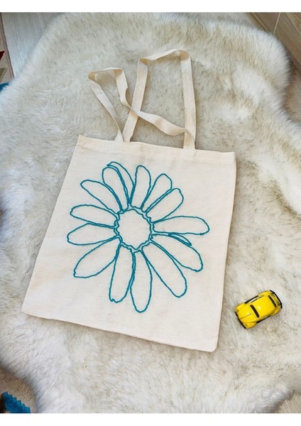 Bej Punch Nakış Işleme Bez Kol Çantası 35X40CM, Şık ve Kullanışlı El Çantası indirimleri