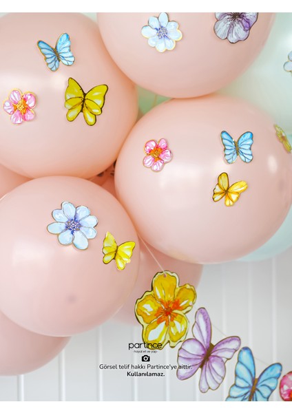 Pastel Kelebek Çiçek Konseptli Doğum Günü Balon Zinciri Kiti indirimleri