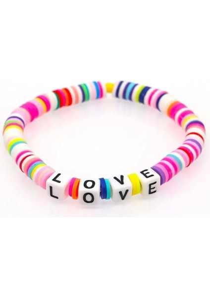 Renkli ve Şık Tasarım Polimer Kil Bileklik, El Işçiliği, Zarif ve Canlı Görünüm