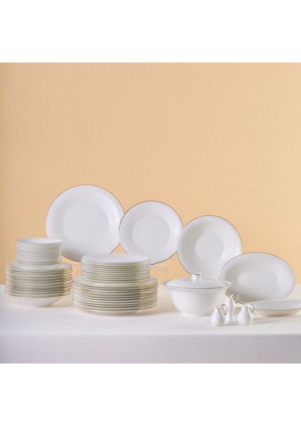Fine Pearl Fame 55 Parça 12 Kişilik Yemek Takımı Platin