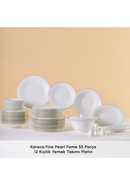 Fine Pearl Fame 55 Parça 12 Kişilik Yemek Takımı Platin modelleri