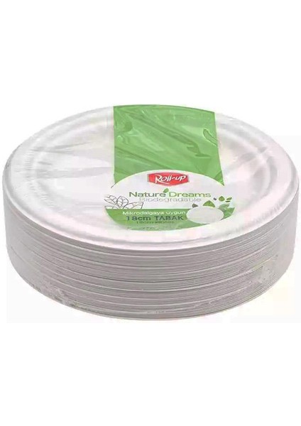 Nature Ekolojik Karton Kağıt Parti Tek Kullanımlık Tabak - 18 Cm. - 25 Adetlik 1 Paket