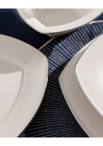 Noya 6 Kişilik 24 Parça Yemek Takımı - Beyaz/silver fırsatları