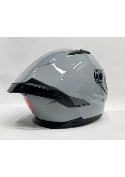 Braker Sv Nardo Gri Parlak Renk A12 - Şefaf Vizörlü- Iç Güneş Vizörlü - Motosiklet Kaskı V-28B fırsatları