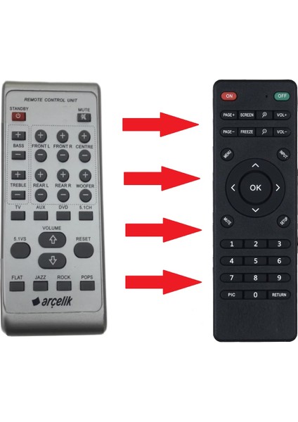 Arçelik Hps-110 Hps-160 Uyumlu Ses Sistemi Kumandası fiyatları