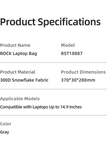 Su Geçirmez Kumaş 14.9 Inc Uyumlu Laptop Notebook El Çantası Gri