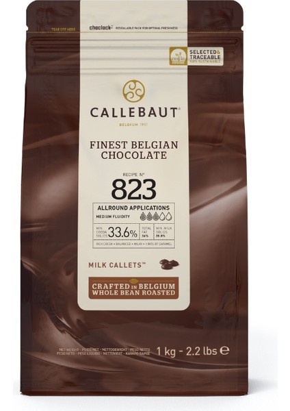 823 Sütlü Kuvertür Drop Çikolata 1 Kg