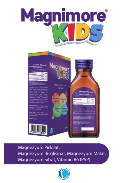 Kids Magnezyum 200 ml Pidolat Bisglisinat Sitrat Malat Vitamin B6 fiyatları