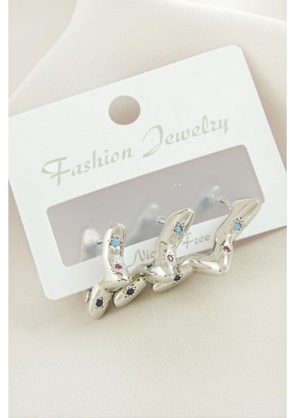 3 Adet Yıldız Zirkon Taşlı Küpe