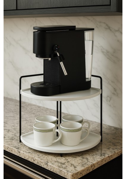 Dekoratif 2 Katlı Raf | Çok Amaçlı Organizer Paslanmaz Çelik & Ahşap Stand – Salon, Mutfak, Banyo, Çalışma Alanı Için fiyatları