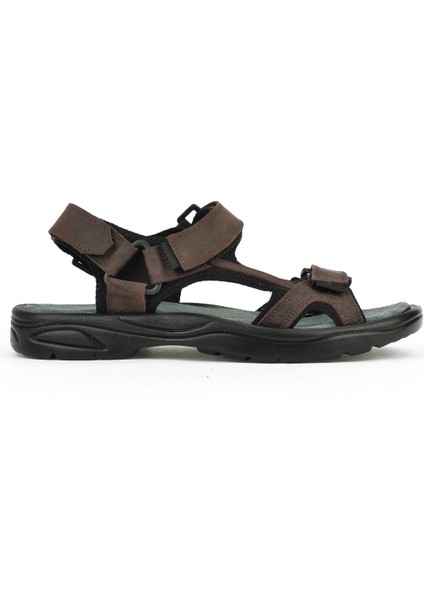 , Erkek Hakiki Deri Sandalet 1511052Z5340 Kahve