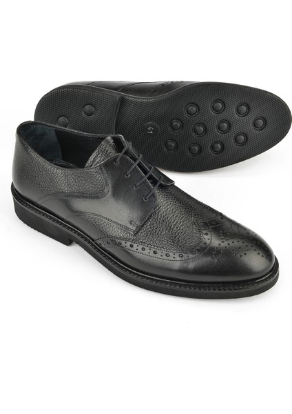 , Erkek Hakiki Deri Ayakkabı 143145Z6252 Siyah fırsatları