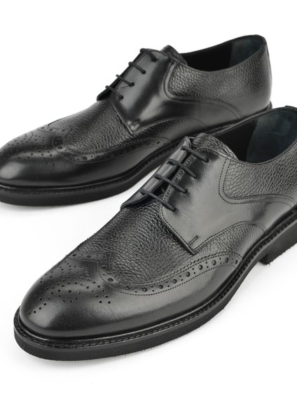, Erkek Hakiki Deri Ayakkabı 143145Z6252 Siyah indirimleri