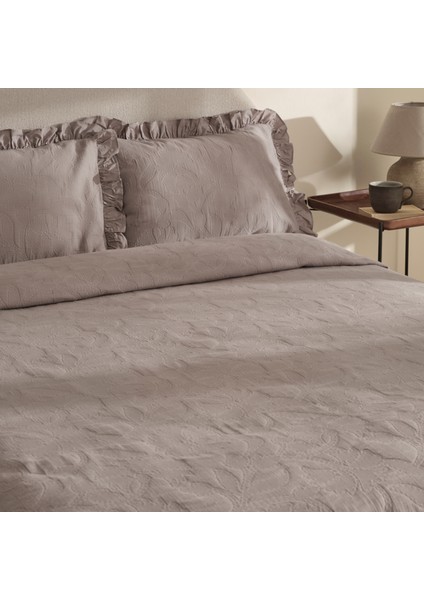 Lavinya %100 Pamuk Çift Kişilik Yatak Örtüsü Takımı Gri fiyatları