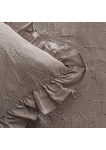 Lavinya %100 Pamuk Çift Kişilik Yatak Örtüsü Takımı Gri fırsatları