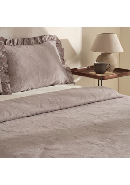 Lavinya %100 Pamuk Çift Kişilik Yatak Örtüsü Takımı Gri indirimleri