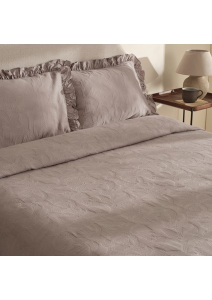 Lavinya %100 Pamuk Çift Kişilik Yatak Örtüsü Takımı Gri