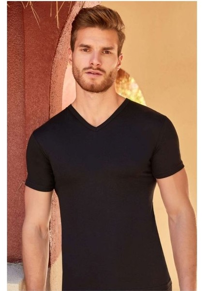 Berrak 5'li V Yaka %100 Pamuk Kısa Kollu Erkek Fanila - Atlet