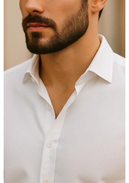 Sofya Keten Dokulu Uzun Kollu Beyaz Erkek Gömlek fiyatları