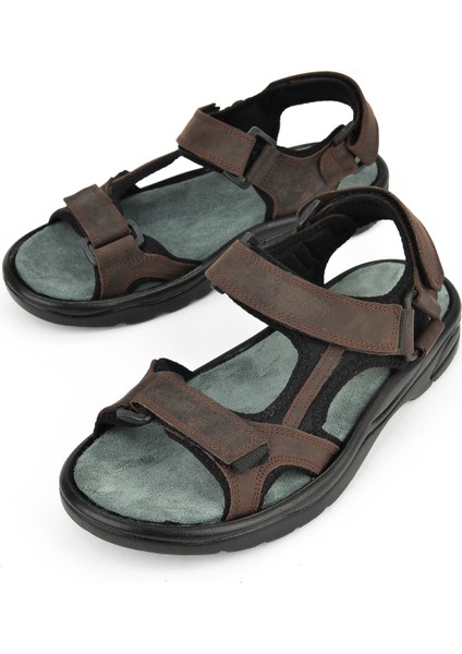 , Erkek Hakiki Deri Sandalet 1511052Z5340 Kahve indirimleri