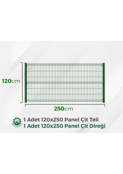 Tel Çit 1 Adet Takım Panel Çit 120X250CM ( Aksesuarlı)