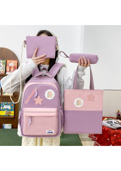 4 Parçalı Preppy Okul Çantası, Ilkokul ve Ortaokul Öğrencileri Için Sırt Çantası, Çok Bölmeli Sırt Çantası (Yurt Dışından) fiyatları