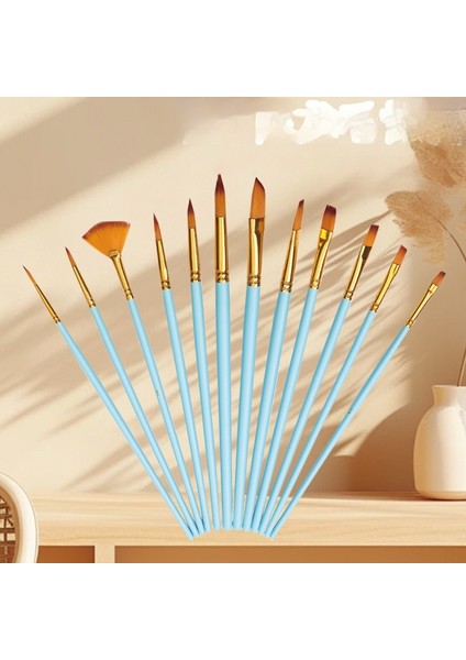 Naylon Kıl Fırça Seti | Yağlı/sulu Boya/akrilik Universal | Öğrenci Resim Fırça Seti (Anahat Fırçaları Dahil) (Yurt Dışından)