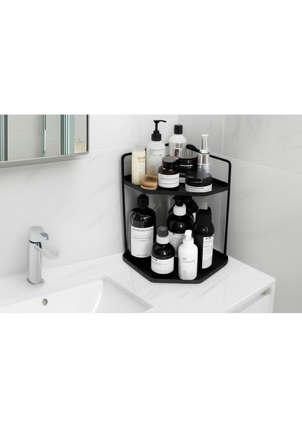 Takı, Makyaj Ve Kozmetik 2 Katlı Masaüstü Raf Çok Amaçlı Servislik - Banyo, Mutfak, Takı, Kozmetik Dekoratif 2 Katlı Raf | Çok Amaçlı Organizer Paslanmaz Çelik & Ahşap Stand modelleri