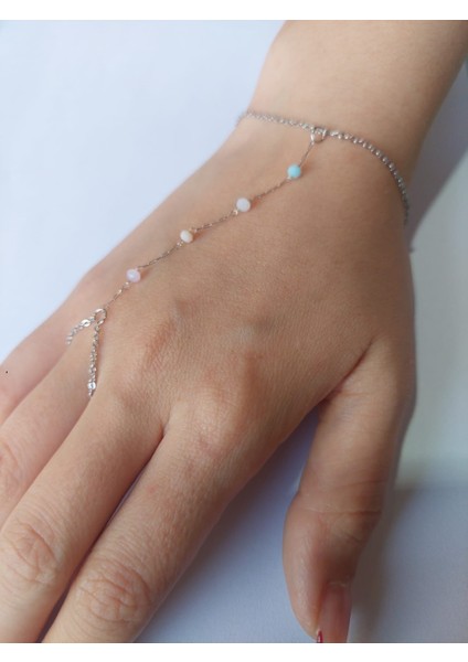 -Ebruly-Renkli Boncuk Çelik Gümüş Şahmeran fiyatları