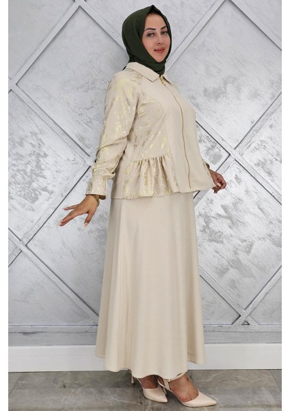 Kadın Büzgü Detaylı Tesettür Takım