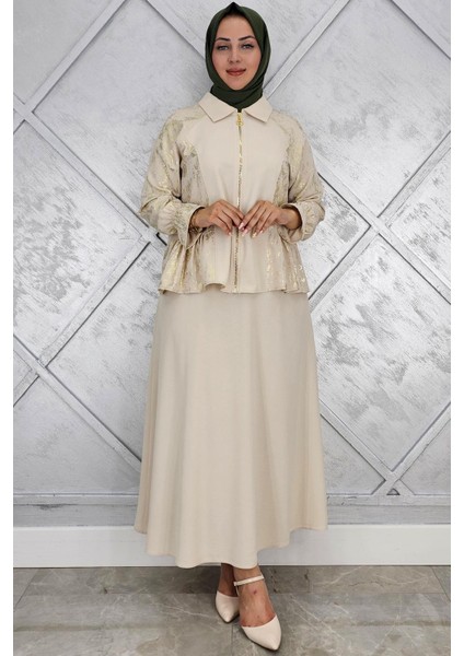 Kadın Büzgü Detaylı Tesettür Takım modelleri