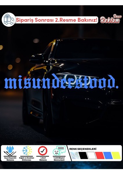 Mısunderstood. Gotik Yazı Stilinde Araç Sticker'ı – Asi Ruhlara Özel