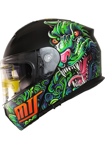 M-966 Çene Açılır Kask Güneş Vizörlü Drago (M)