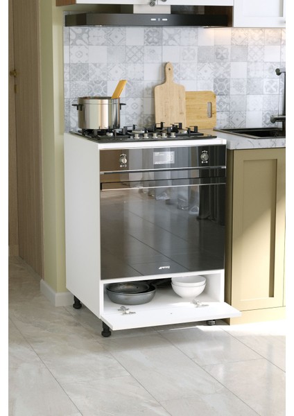 Vina Ayaklı Fırın Dolabı Alttan Kapaklı Dekoratif Ankastre Dolabı modelleri