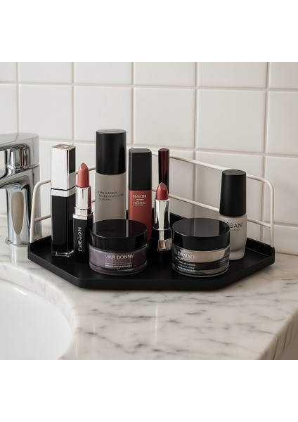 Banyo Takı Kozmetik Düzenleyici - Servis Sunum Tepsisi Takı Makyaj Organizeri - Masaüstü Çok Amaçlı Raf Dekoratif Ahşap Organizer | Paslanmaz Çelik Çok Amaçlı Organizer fiyatları