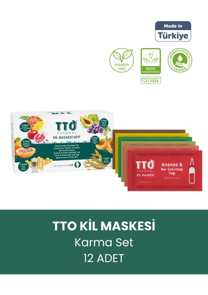 Thermal Kil Maskesi Canlandırıcı Etkiyle Cilt Bakımı 12 Adet Farklı Maske Seçeneği