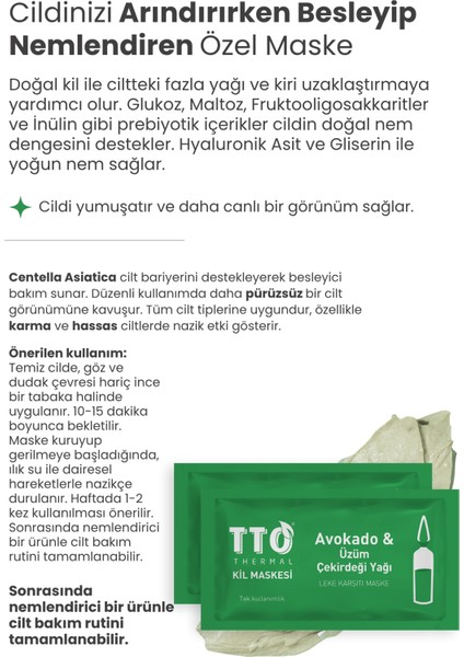 Thermal Kil Maskesi Canlandırıcı Etkiyle Cilt Bakımı 12 Adet Farklı Maske Seçeneği indirimleri