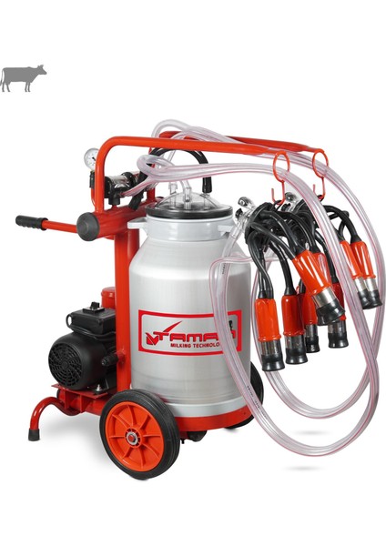 Ecomini Ikili Inek Süt Sağma Makinesi (Alüminyum Güğüm-Kauçuk) (Kuru)