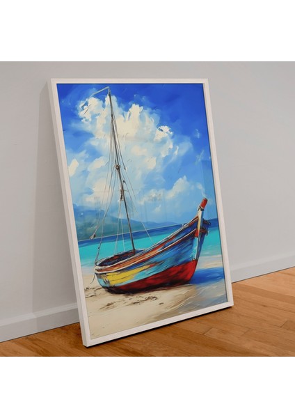 1000 Parça Puzzle Sahil Manzarası Renkli Yelkenli Tekne