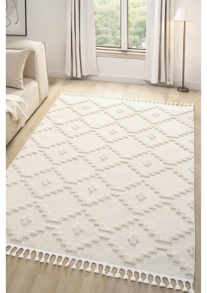 Krem Renk Modern Dokuma Halı Yolluk Antre Oturma Odası Salon Mutfak Halısı indirimleri