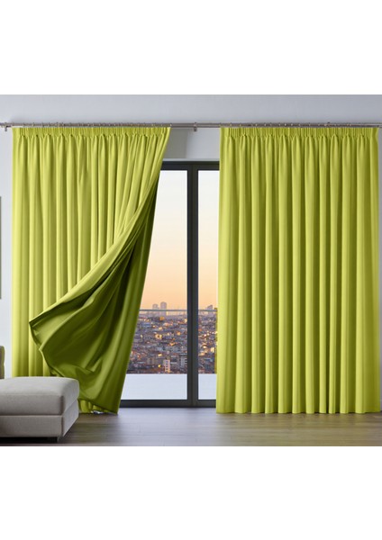 Dauble Blackout Karartma Perde Tek Kanat 1x2 Amerikan Pileli Fon Perde